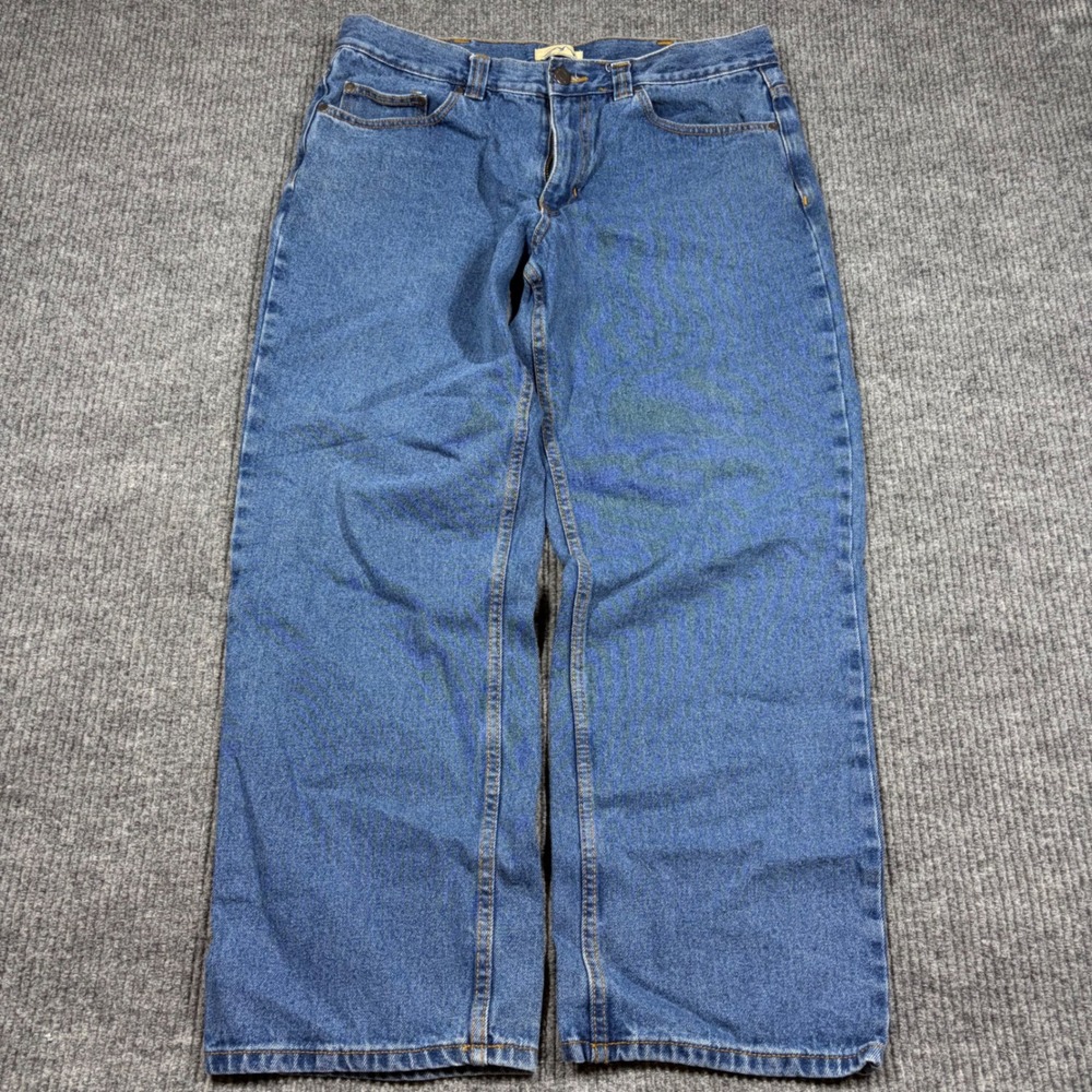Blue Mountain Jeans Mens 36x30  Straight Leg Denim Blue Regular Fit 100% Cotton